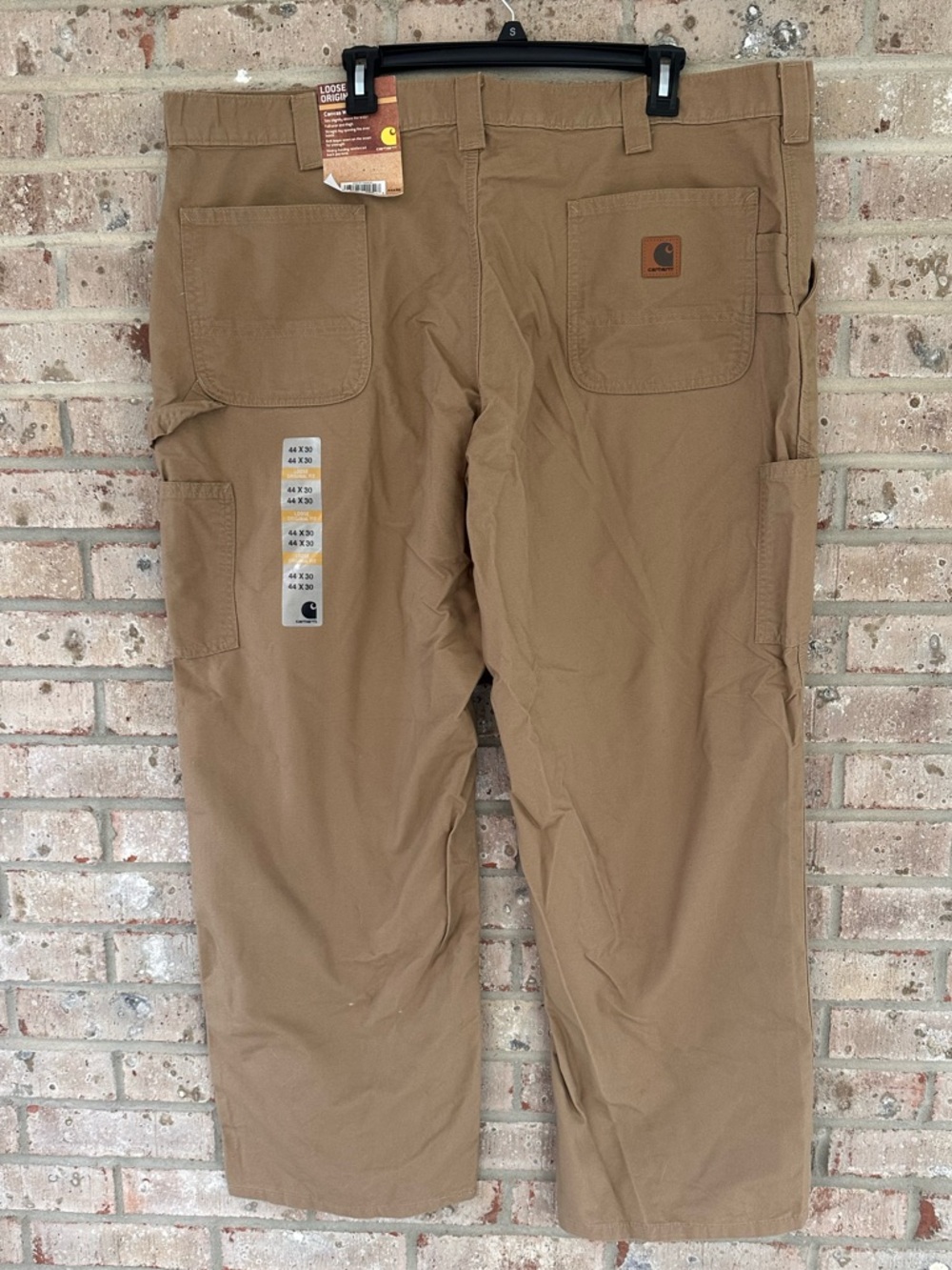 Carhartt Tan Canvas Work Dungaree Pants - Loose Fit, 44x30 NWT